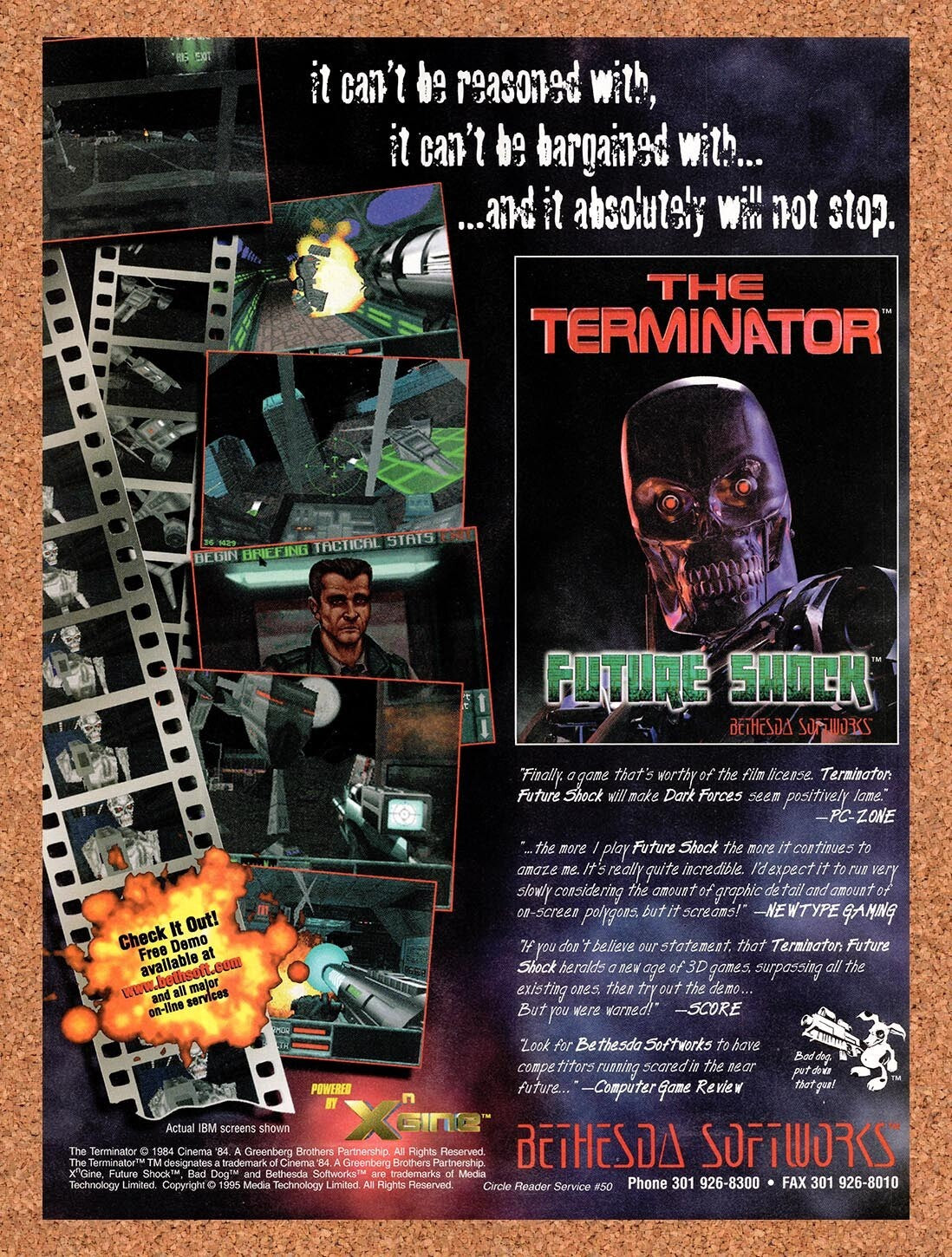 1996 Terminator Future Shock PC Original Ad v1