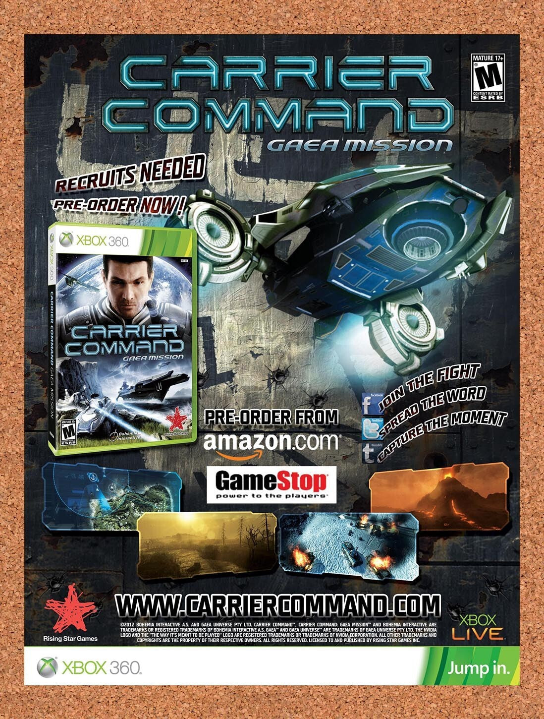 2012 Carrier Command Gaea Mission GameStop Original Ad v1