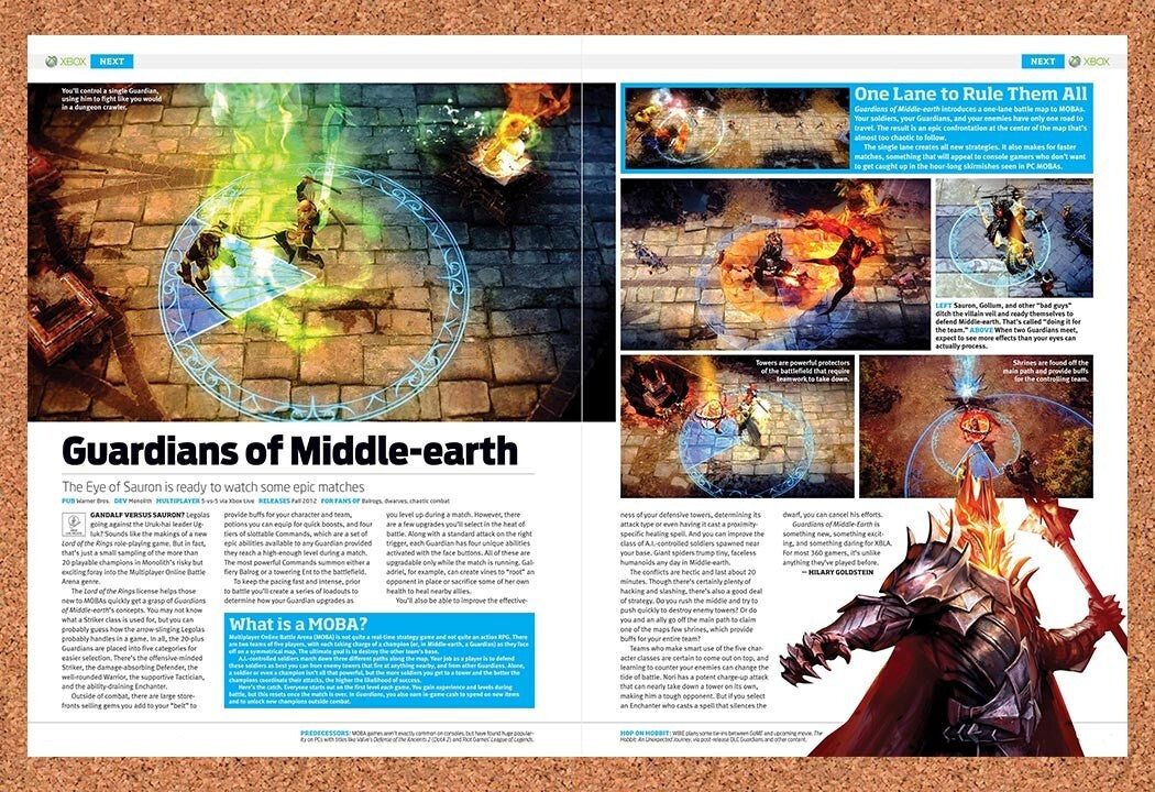 2012 Guardians Of Middle-Earth Xbox 360 Original Ad v1