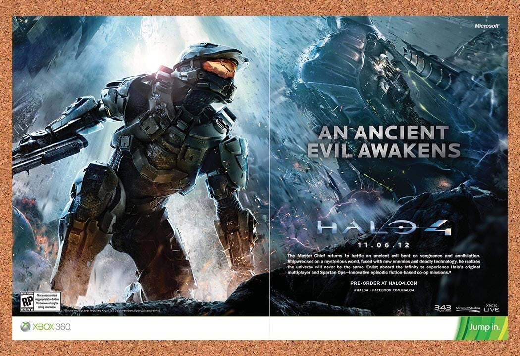2012 Halo 4 Xbox 360 Original Ad v8