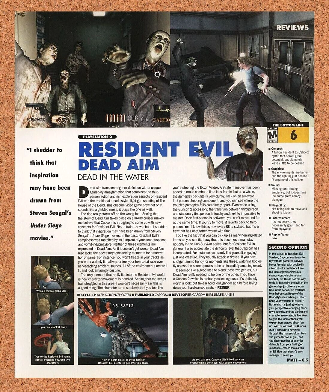 2006 Resident Evil Dead Aim PS2 Original Ad v1