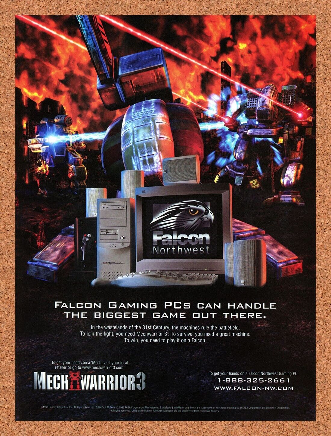2001 MechWarrior 3 PC Original Falcon Northwest Ad