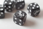 NEW Black Dice w/ White Unicorns Dice D6 Bunco RPG 16mm Roll (sold per die) - 