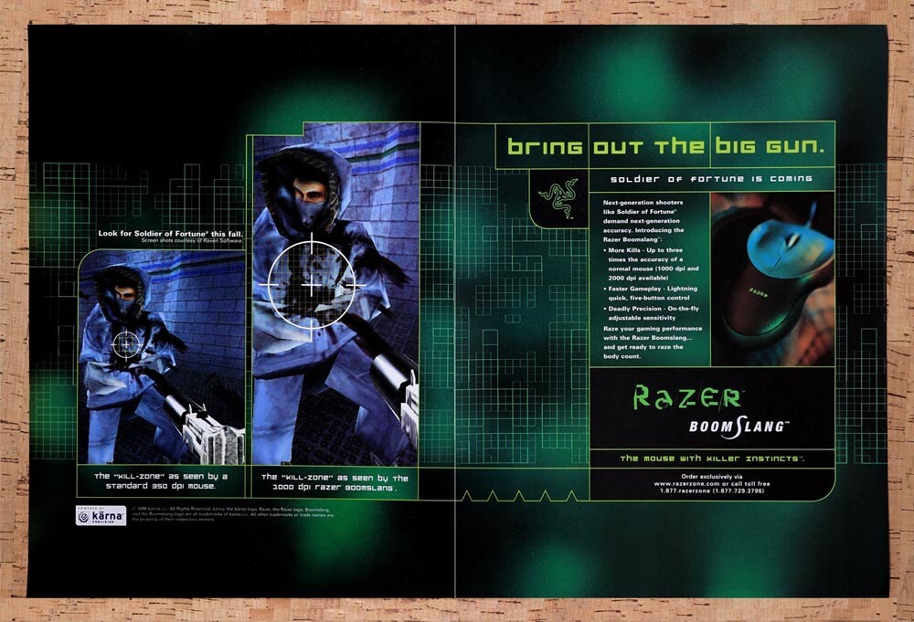 1999 Soldier Of Fortune Razor Boomslang Original Ad v4