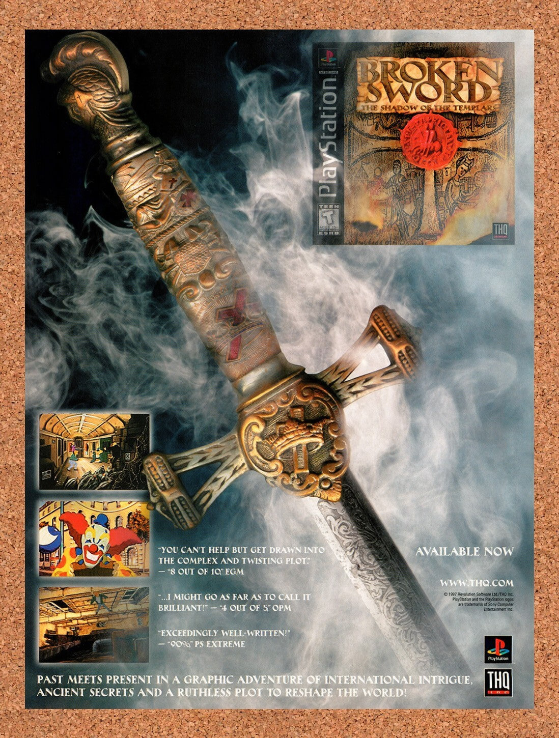 1998 Broken Sword The Shadow Of The Templars PS1 Original Ad v1