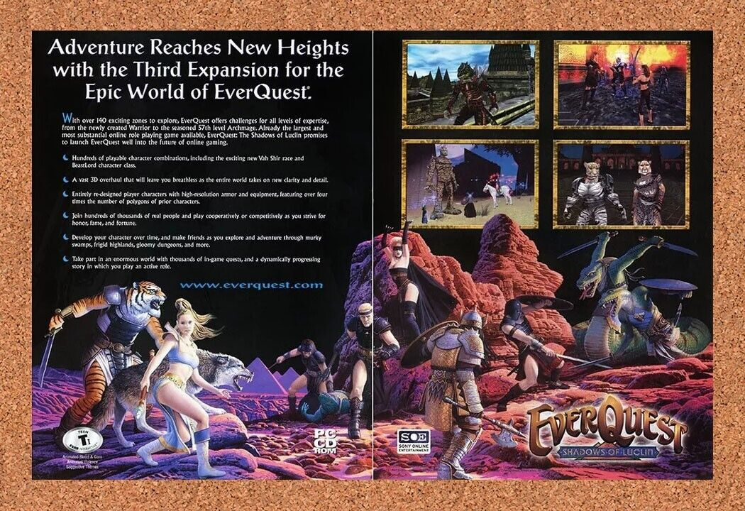 2004 EverQuest Shadows Of Luclin PC Original Ad