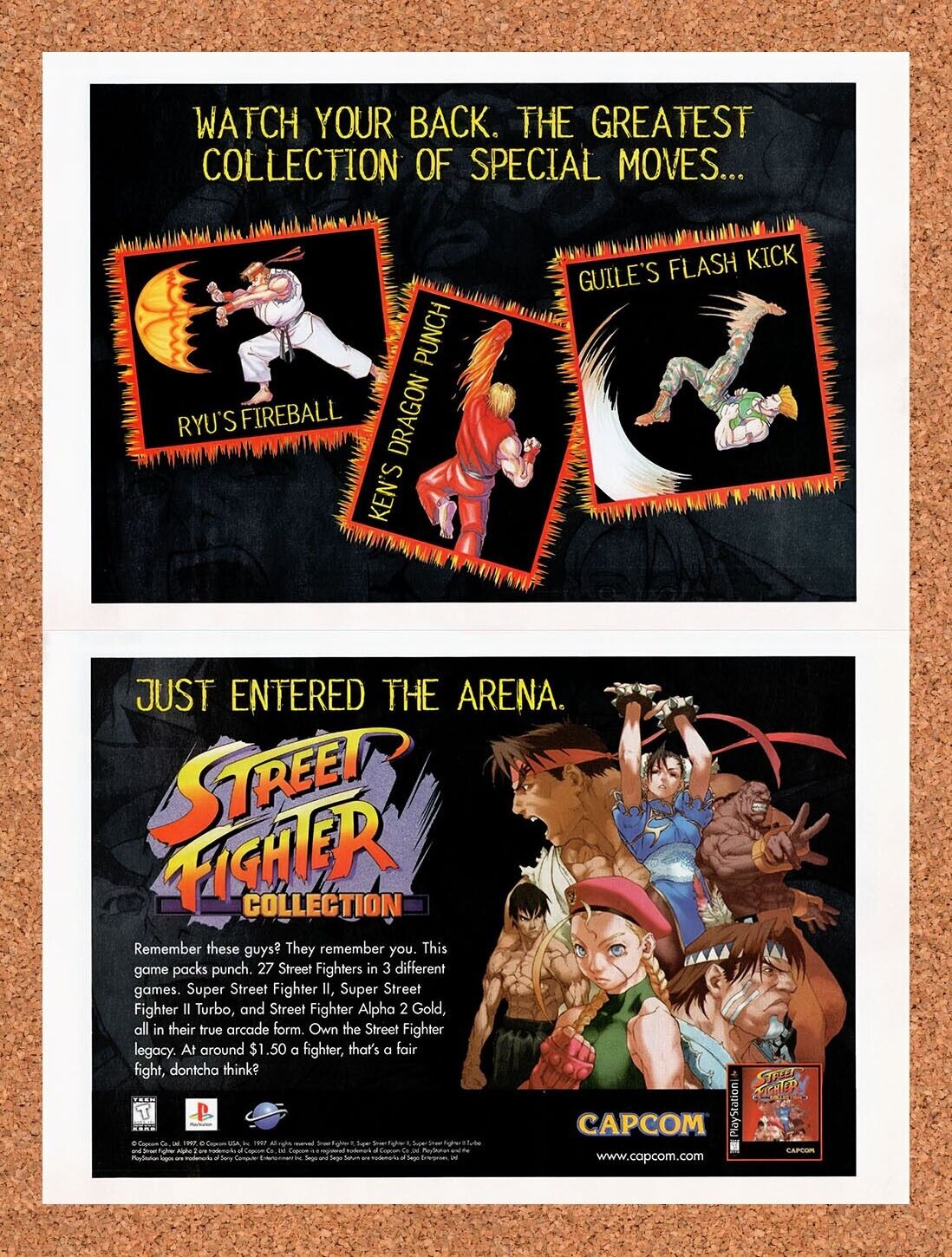 1997 Street Fighter Collection PS1 Original Ad v1