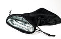 Large Black Velvet Gift Bag Game Dice Bag w/ Grey Velvet Lining Counter Pouch - 1