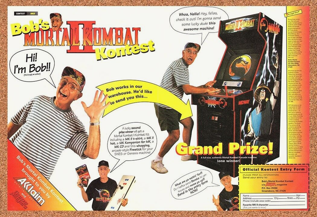 1994 Mortal Kombat II SNES Original Contest Ad