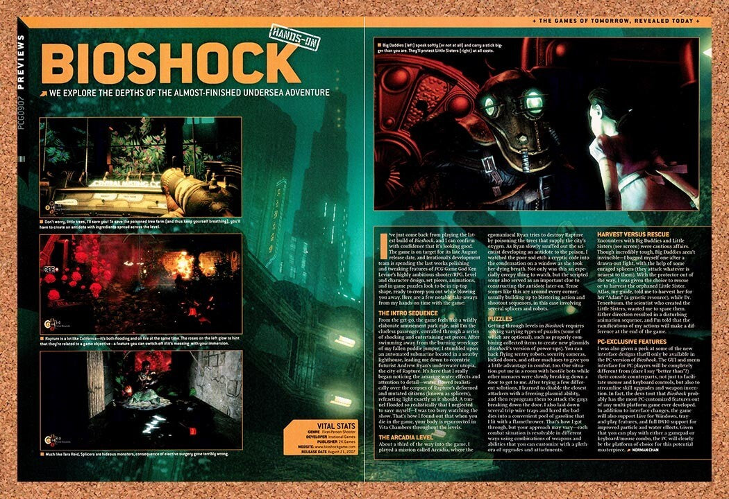 2007 BioShock PC Review Original Ad v6