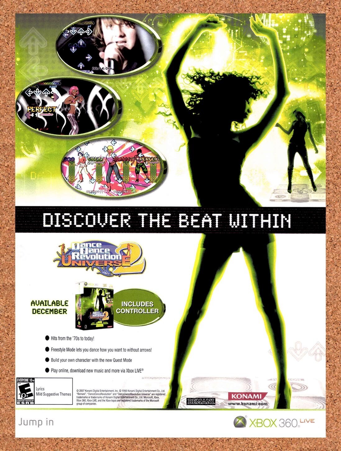 2008 Dance Dance Revolution Universe 2 Xbox 360 Original Ad v1