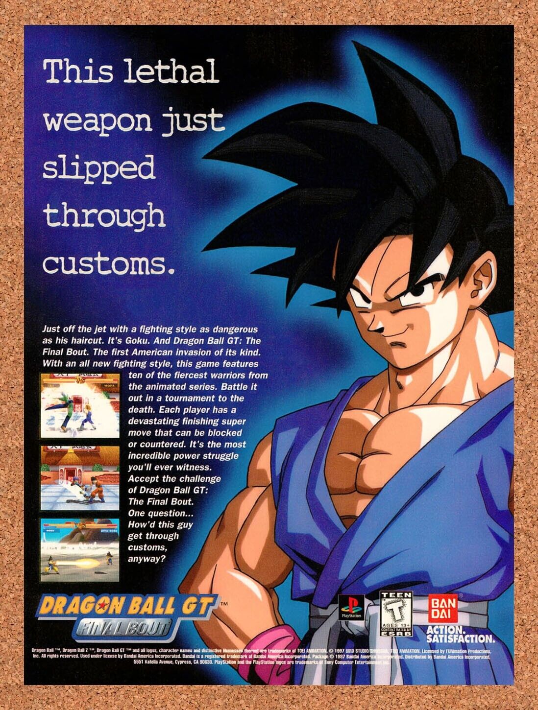 1997 Dragonball GT Final Bout PS1 Original Ad v1