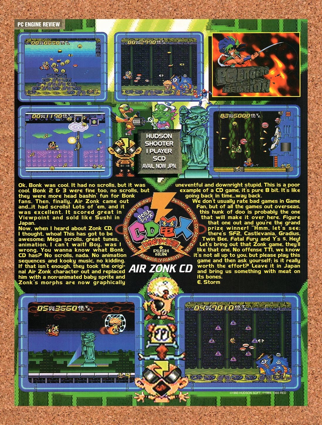1993 Air Zonk PC Engine Original Ad v1