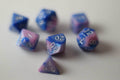 New Shiny Pink Blue Miniature Poly Dice Set Small (7) RPG DnD Mini Cute - 