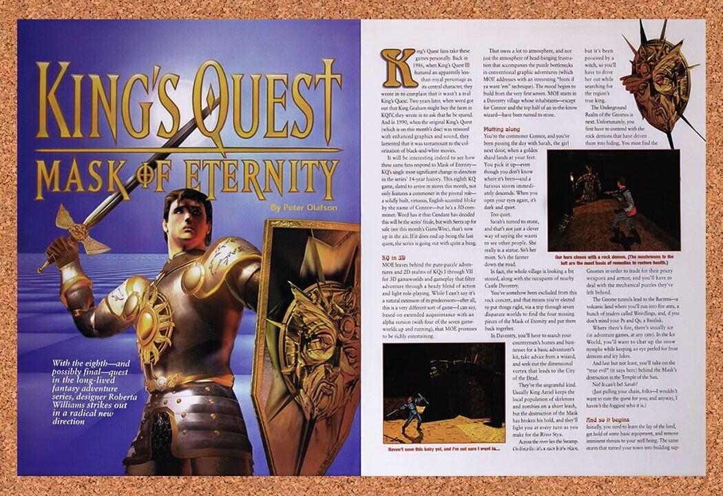 1998 Kings Quest Mask Of Eternity PC Original Ad v3