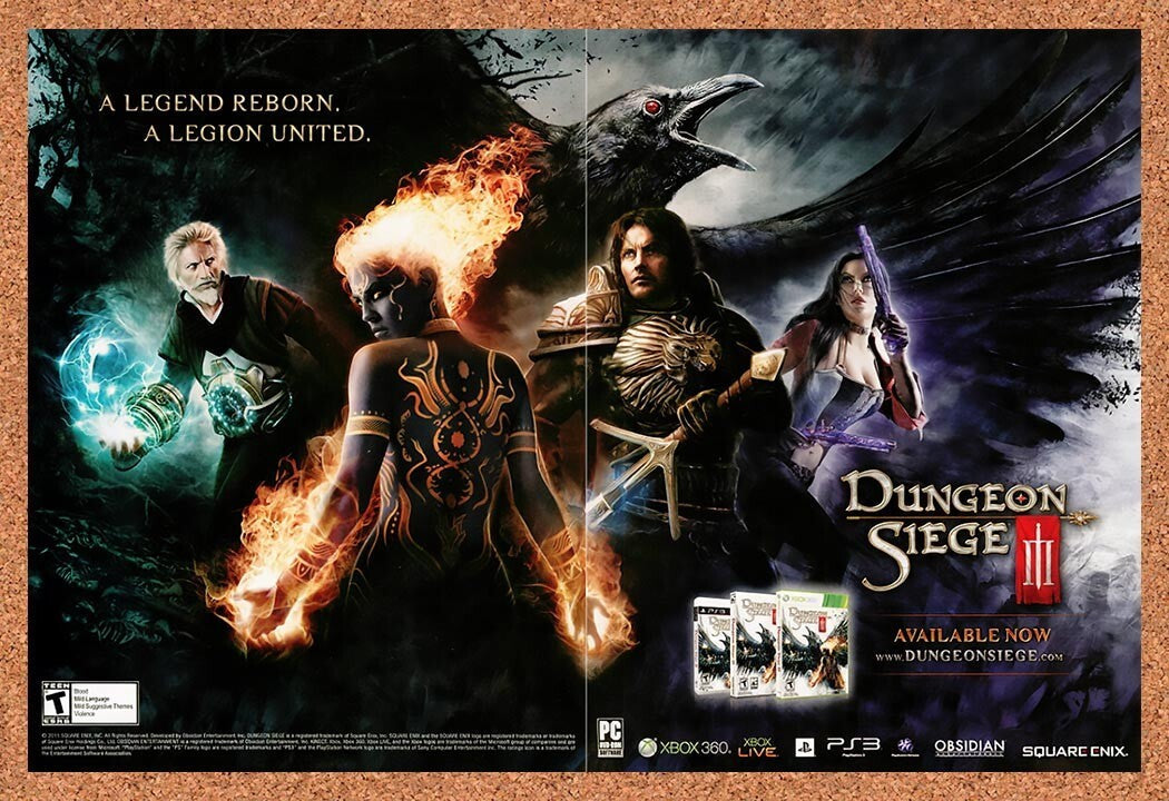 2011 Dungeon Siege III Xbox 360 Original Ad v2