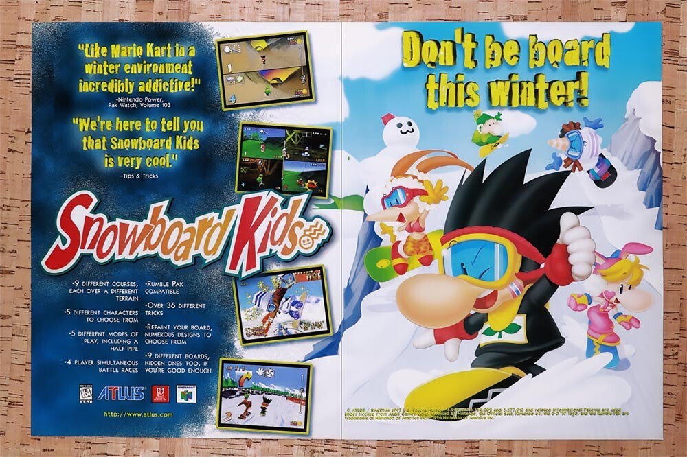 1998 Snowboard Kids N64 Original Ad v1