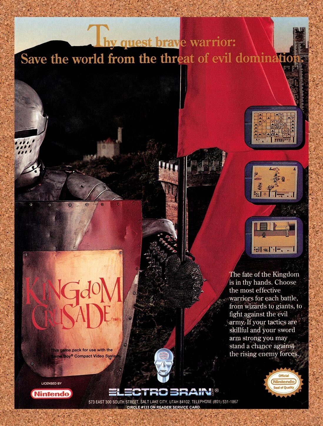 1992 Kingdom Crusade NES Original Ad v1