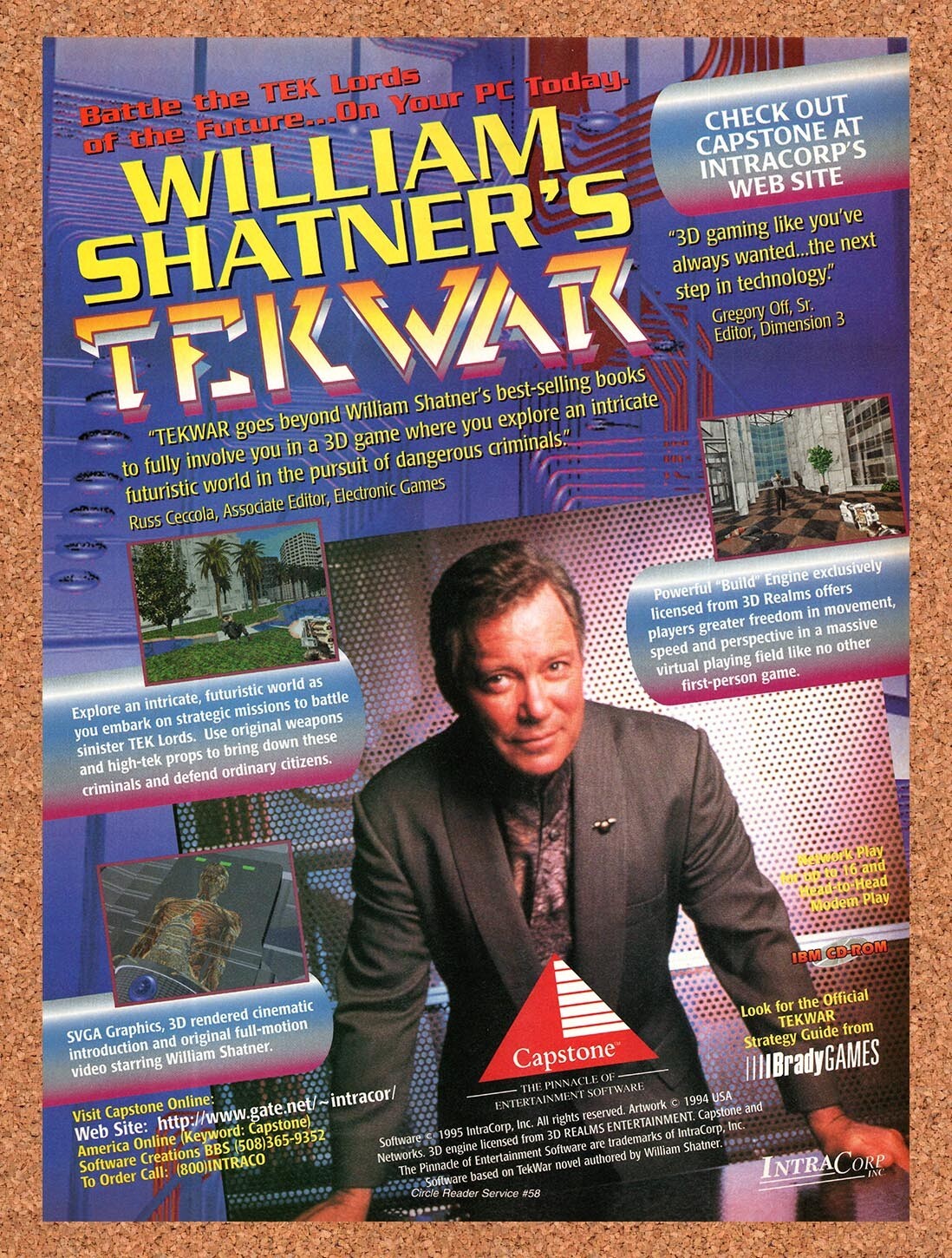 1995 William Shatners Tek War PC Original Ad v2