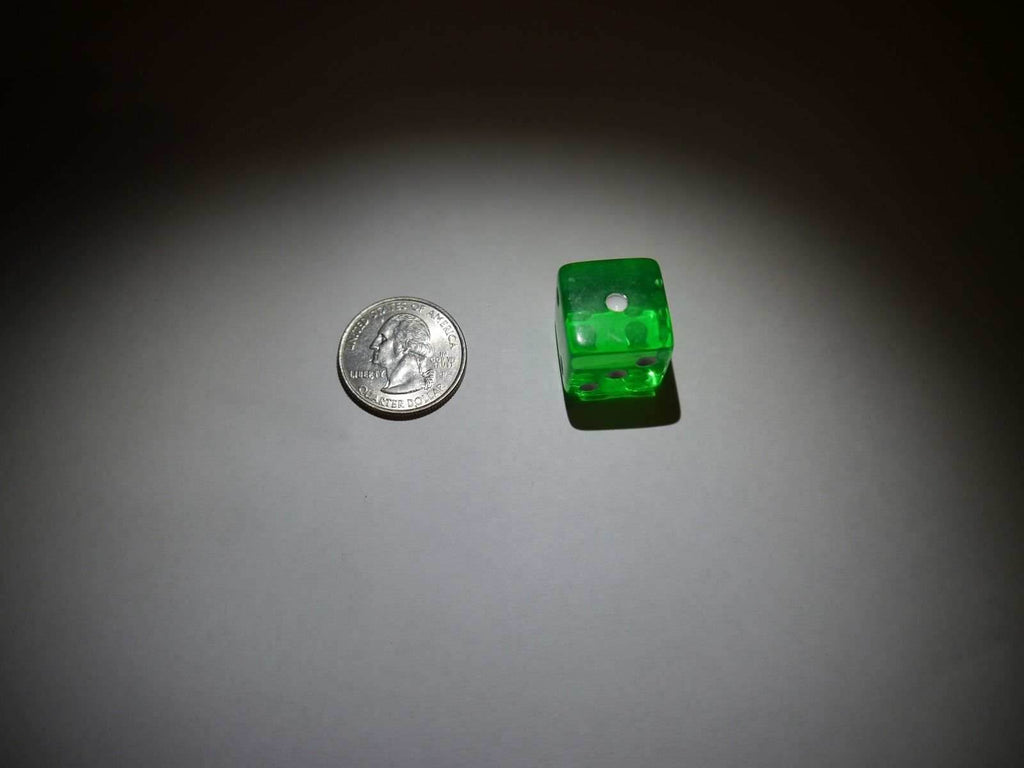 NEW Set of 5 Green Transparent Large Casino Size 19mm Dice Green Great Quality - 