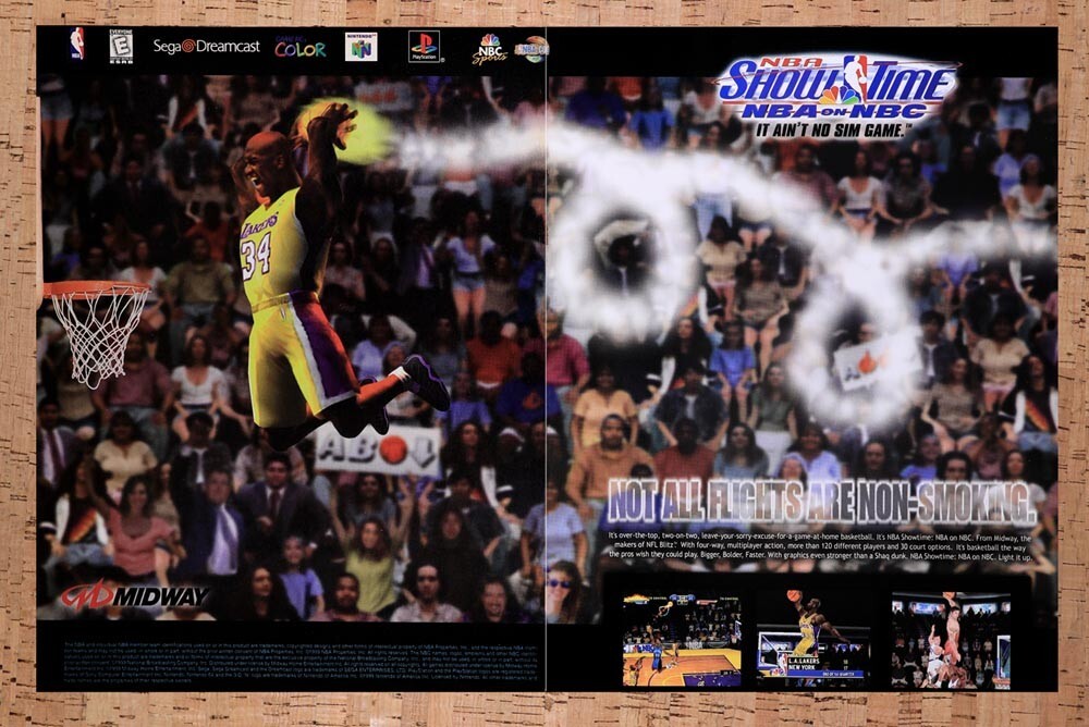 1999 NBA Show Time NBA On NBA PS1 Original Ad v1