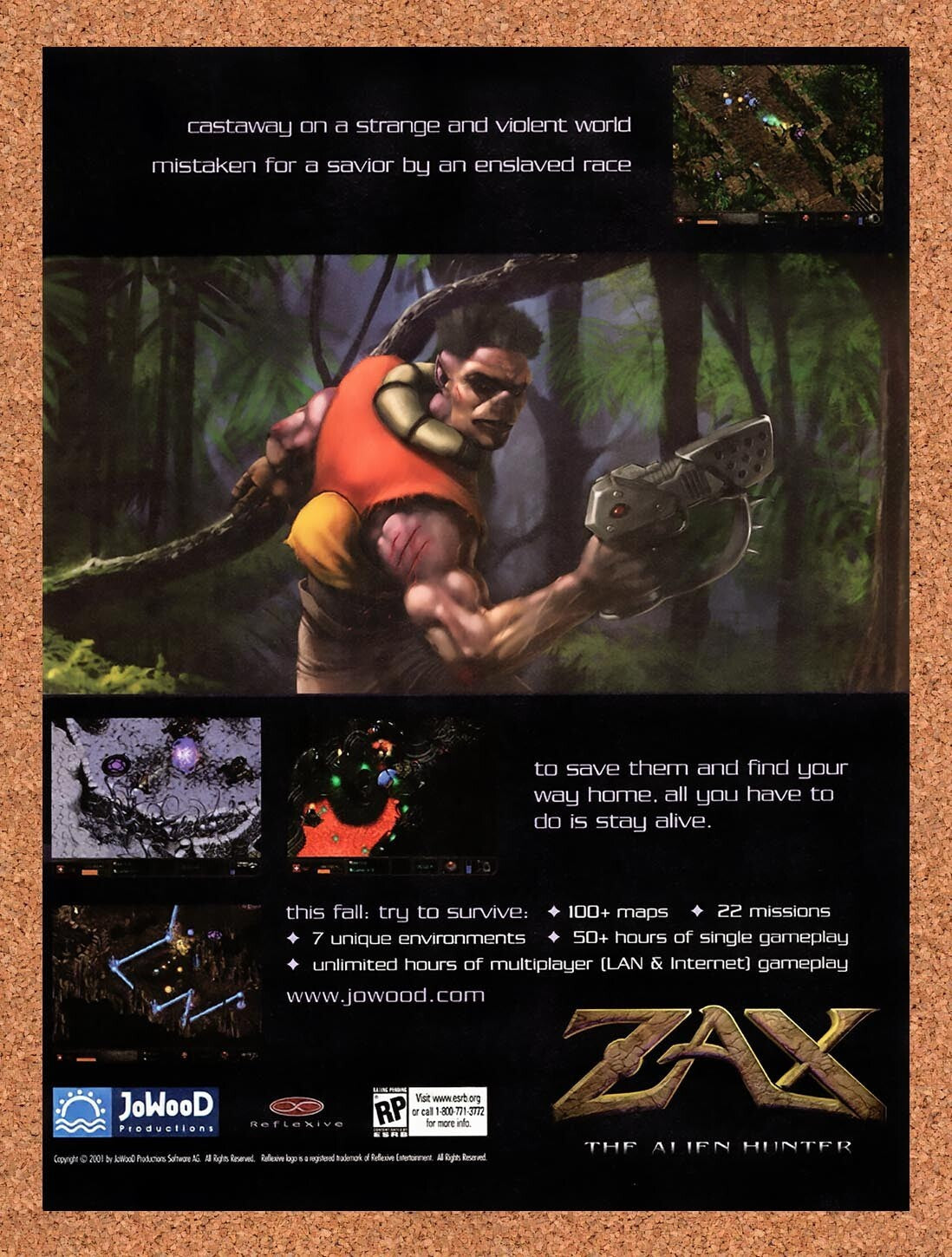2001 Zax The Alien Hunter PC Original Ad v1