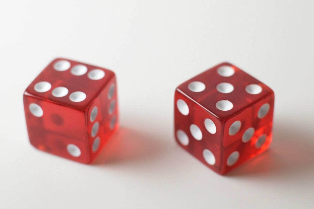 NEW Loaded Trick Transparent Red Dice Set Mis-Spotted 2, 5, 6 Only Not Weighted - 