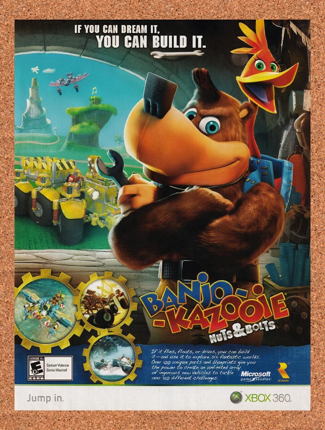 2009 Banjo Kazooie Nuts & Bolts Xbox 360 Original Ad v1