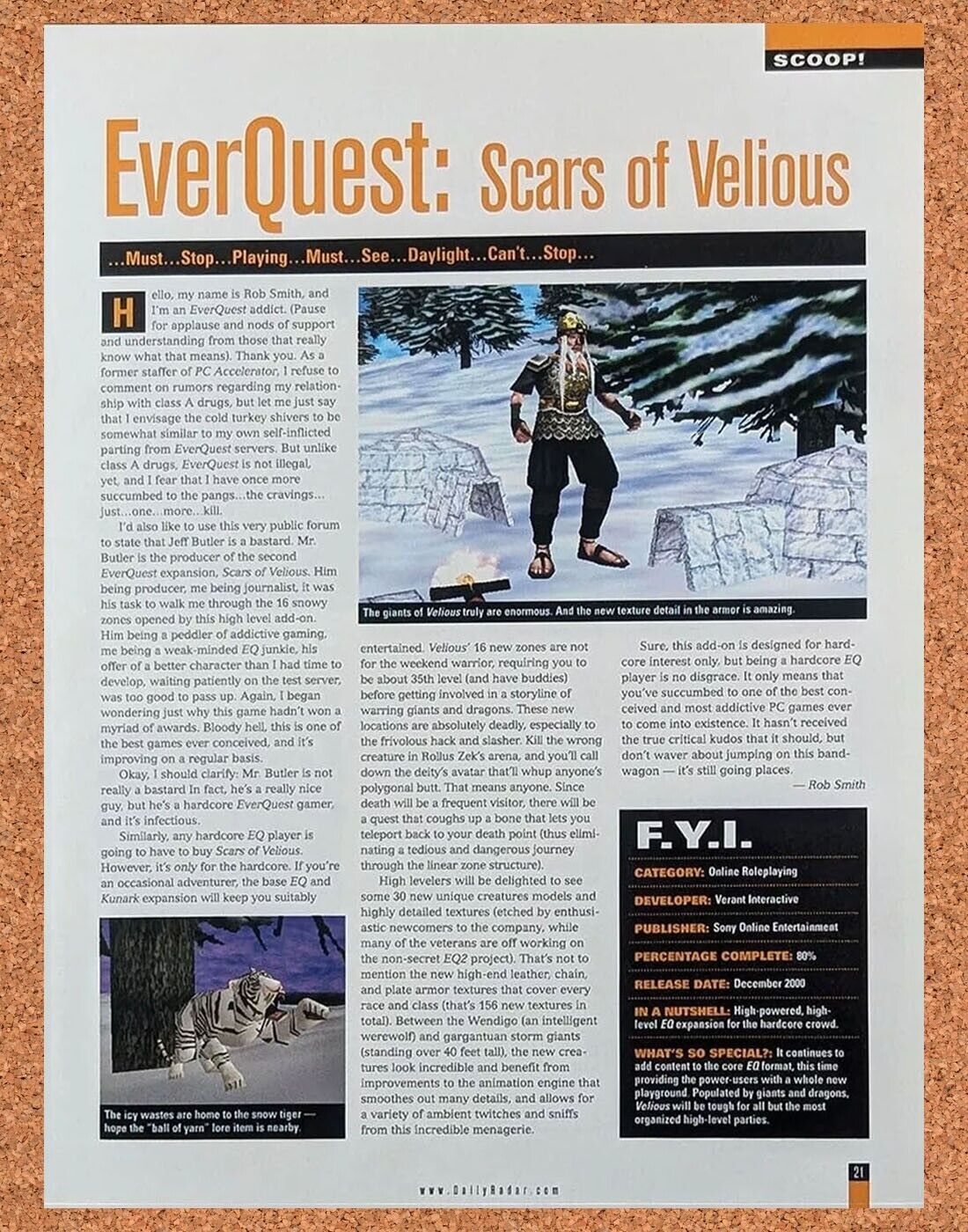 2002 EverQuest Scars Of Velious PC Original Ad