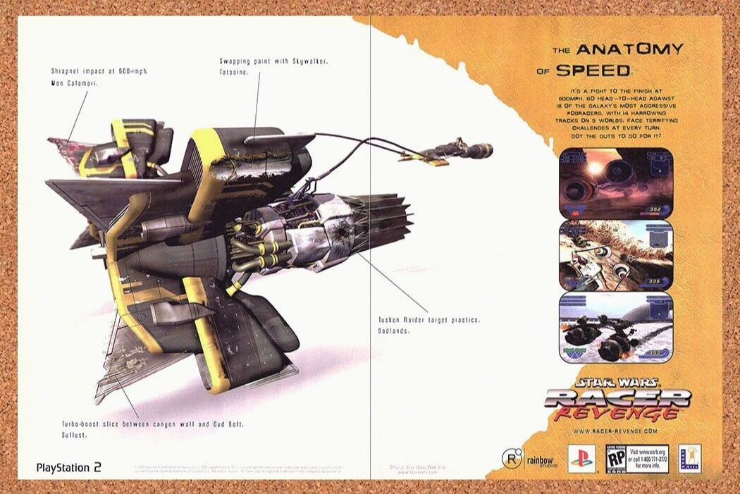 2002 Star Wars Racer Revenge PS2 Original Ad