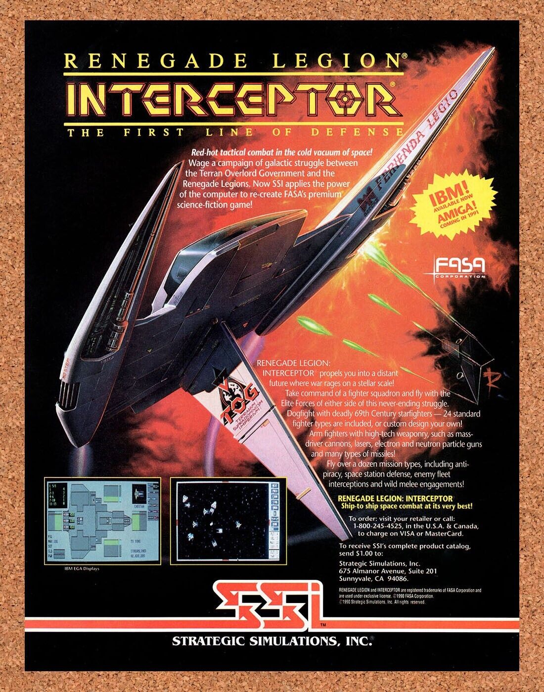 1990 Renegade Legion Interceptor IBM Original Ad
