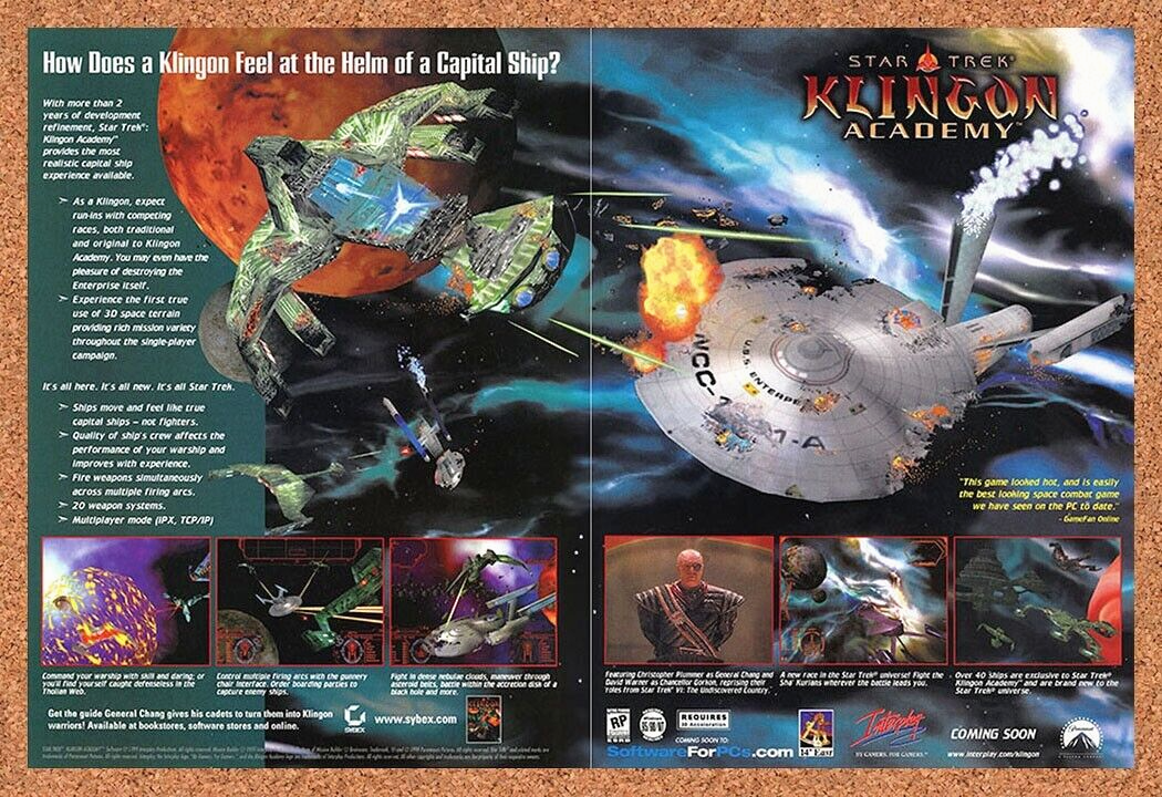 2002 Star Trek Klingon Academy PC Original Ad v1