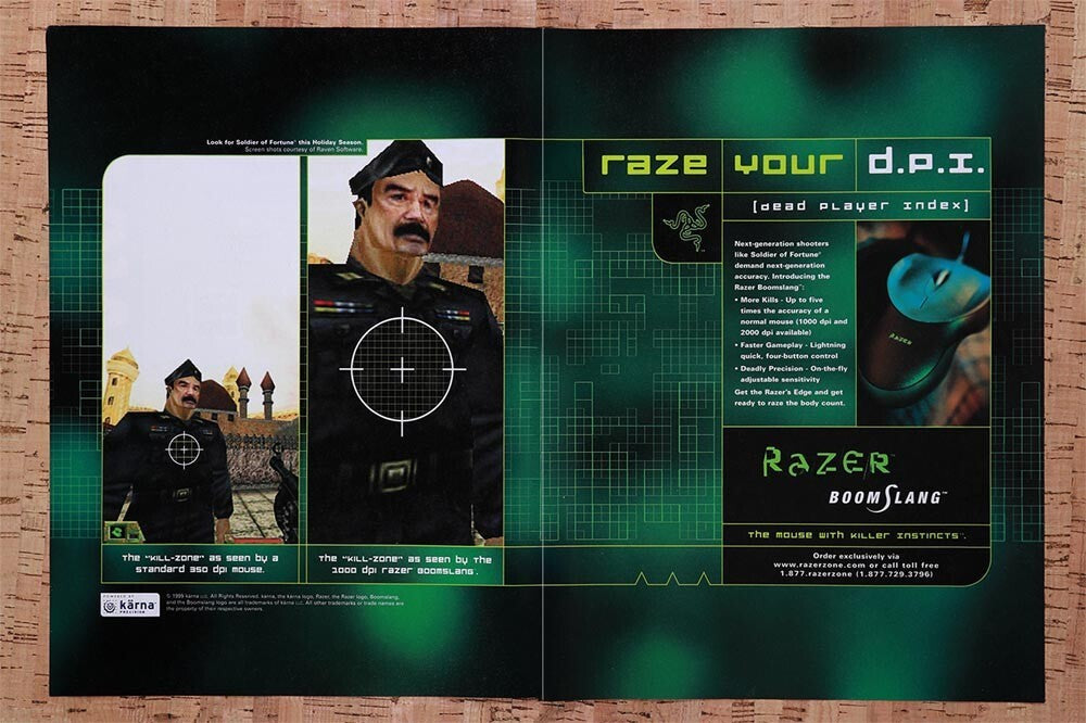 1999 Solder Of Fortune 1 Razer Boomslang Original Ad v1