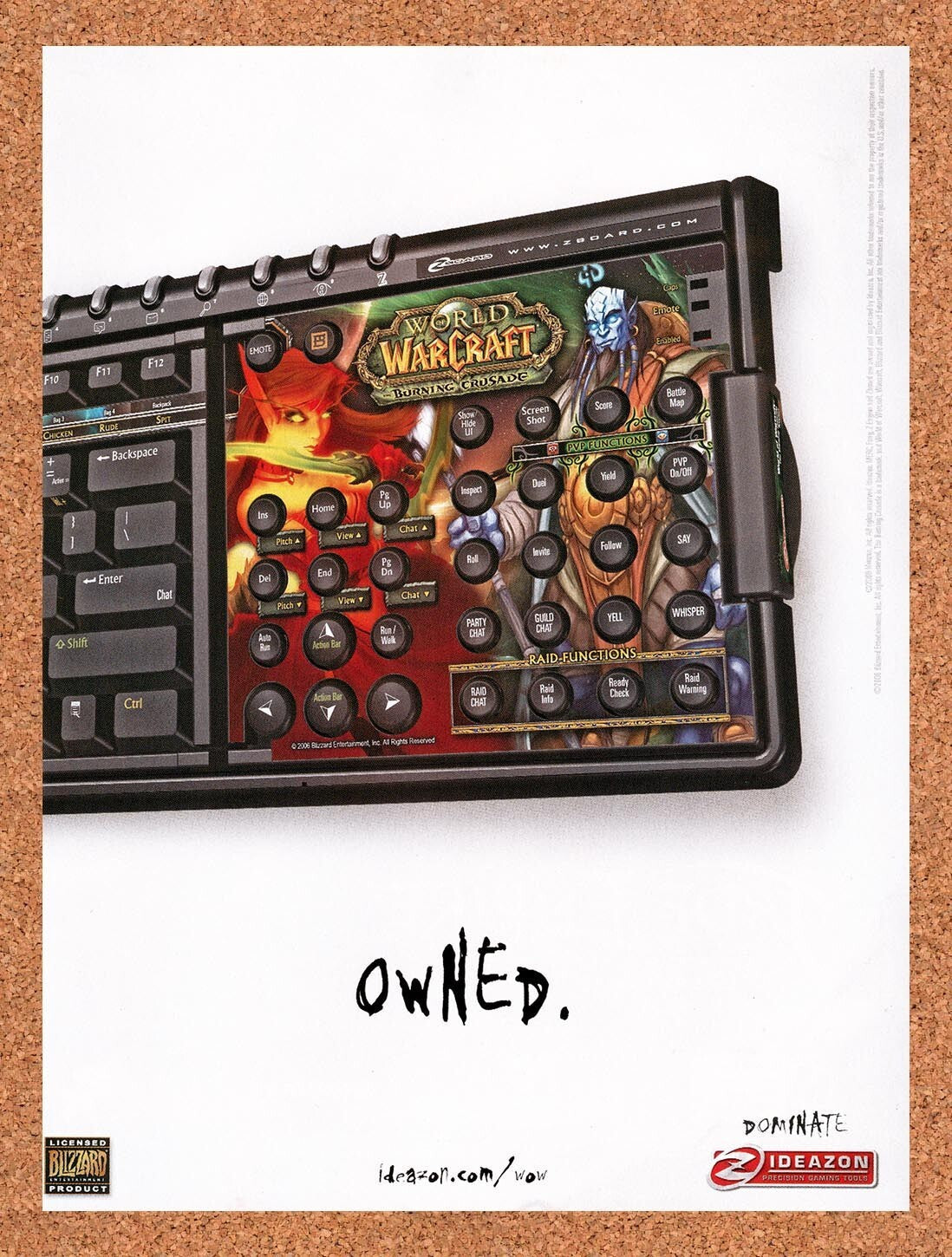 2007 WOW Burning Crusade Ideazon Keyboard Original Ad v7