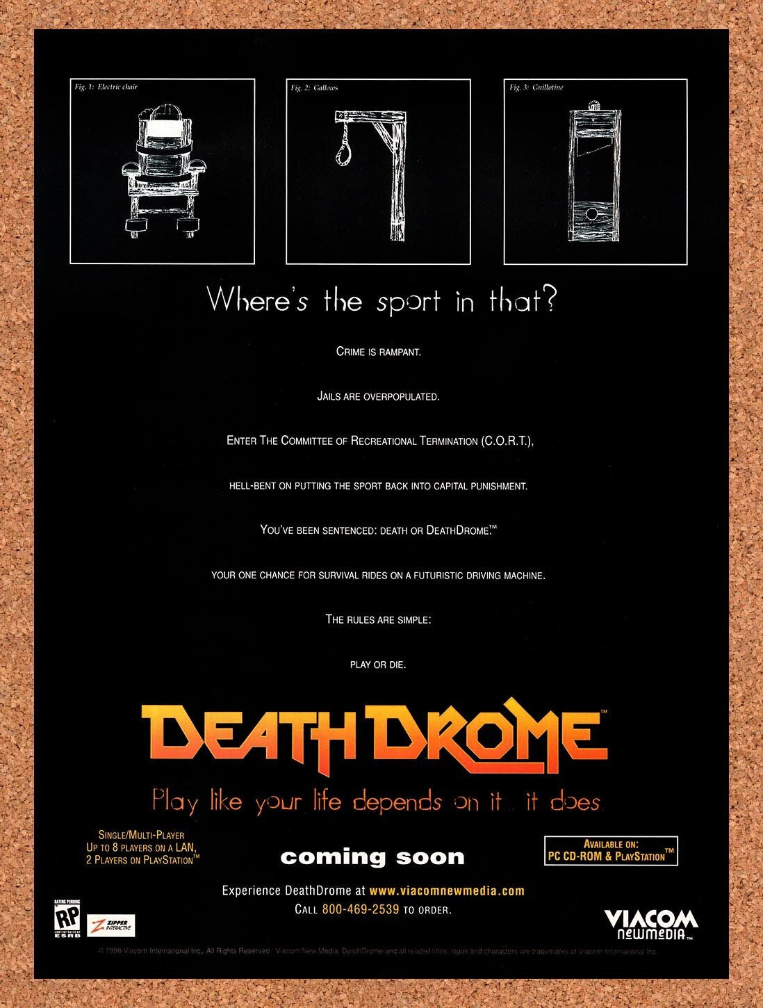 1996 Death Drome PC Original Ad v1