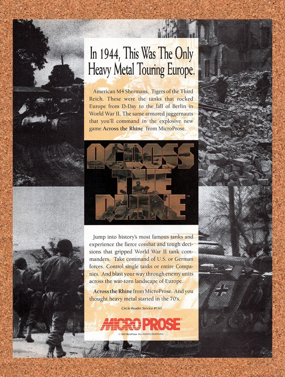 1994 Across The Rhine MS-DOS Original Ad v1