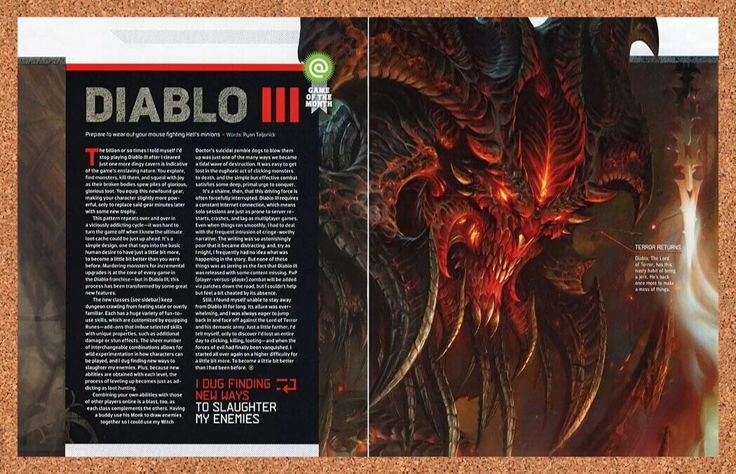 2014 Diablo III PC Original Blizzard Review Ad