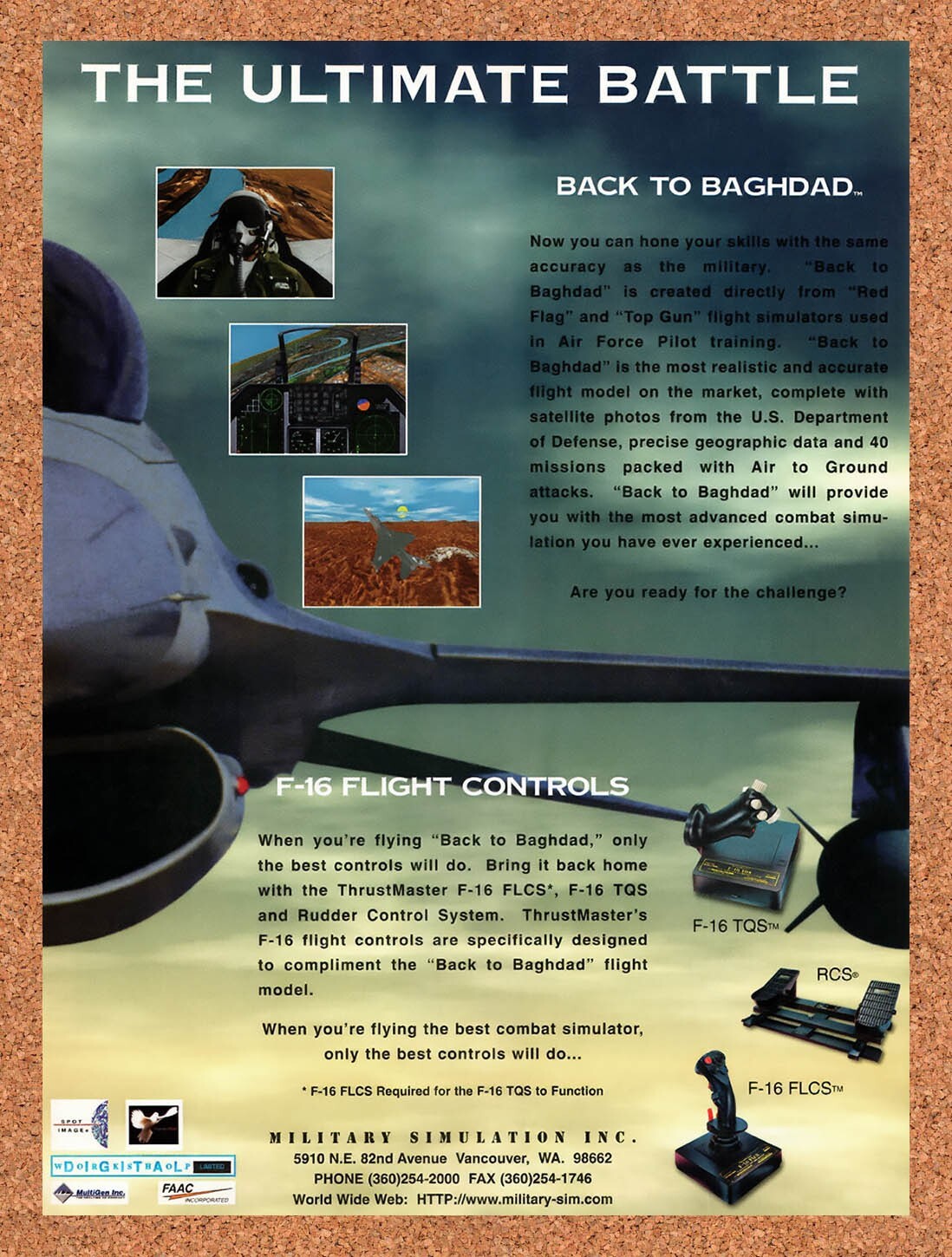1996 Thrustmaster F-16 Flight Controls Original Ad v3