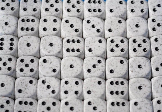 Arctic Camo Speckled 16mm D6 RPG Chessex | Sold Per Piece (White/Black) - 