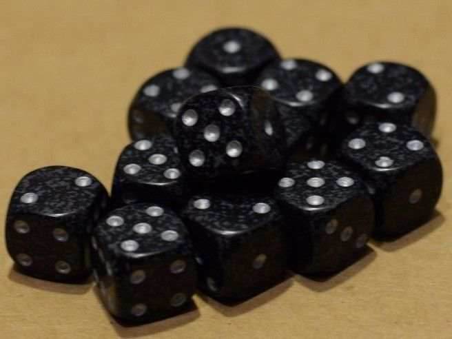 Ninja Speckled 12mm D6 Pipped - 