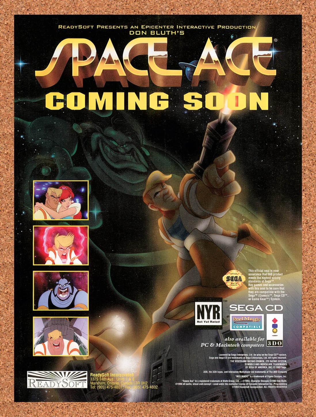 1994 Space Ace Sega CD Original Ad v5