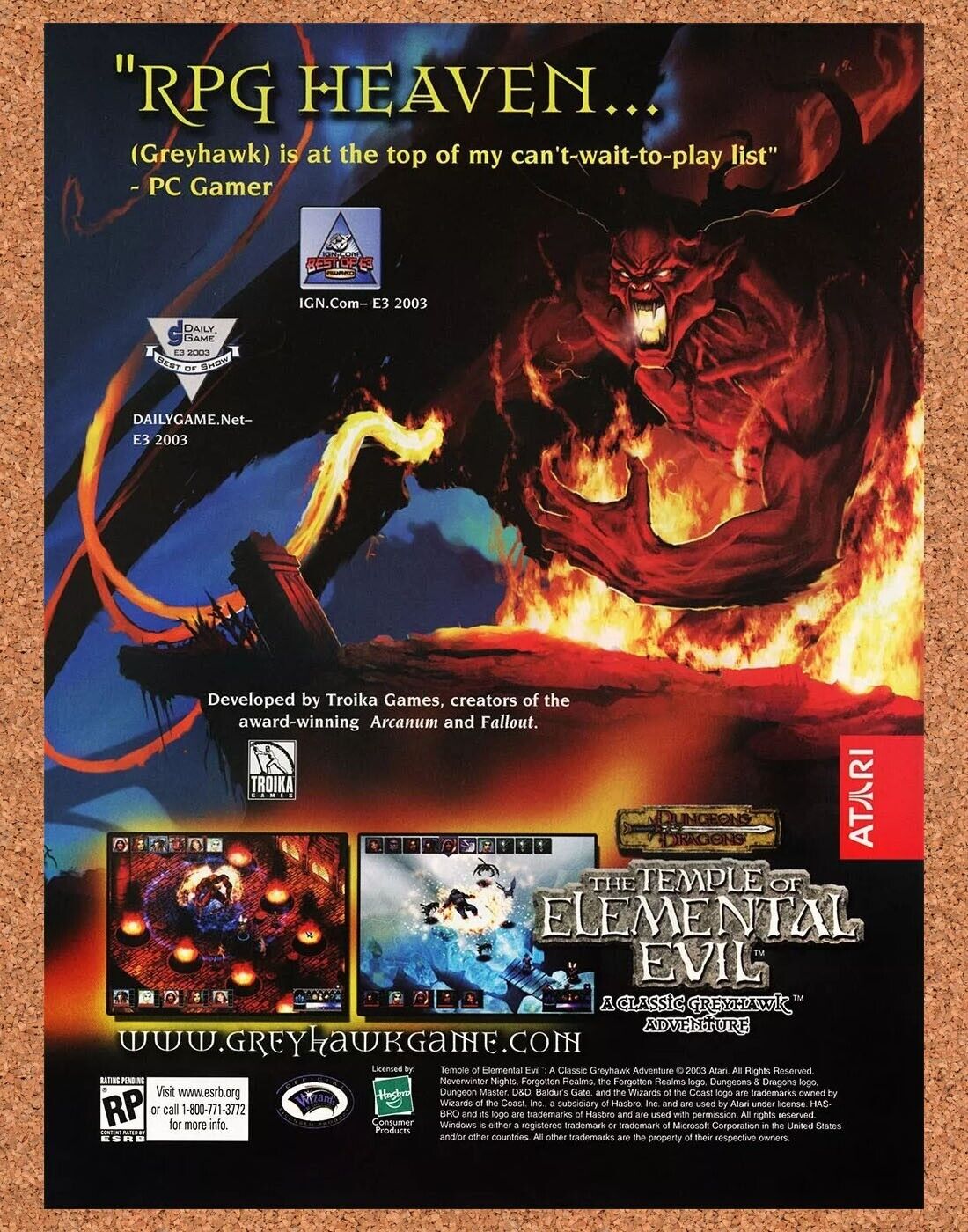 2005 Dungeons & Dragons Temple Elemental Evil PC Original Ad