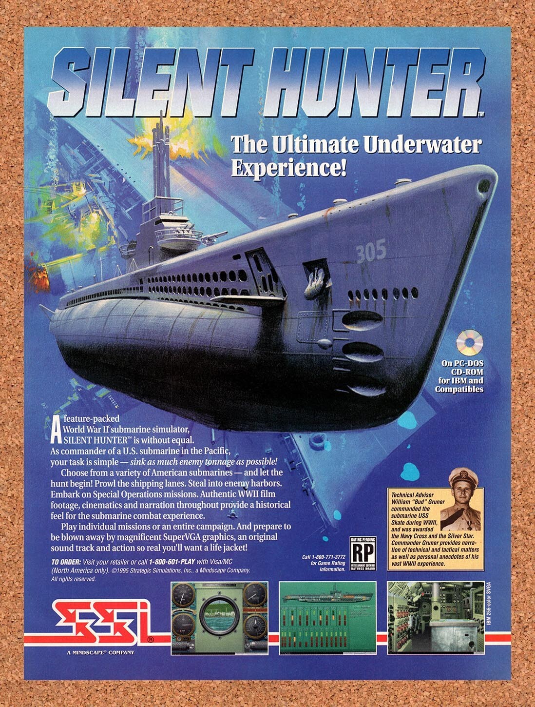 1996 Silent Hunter IBM Original Ad v2