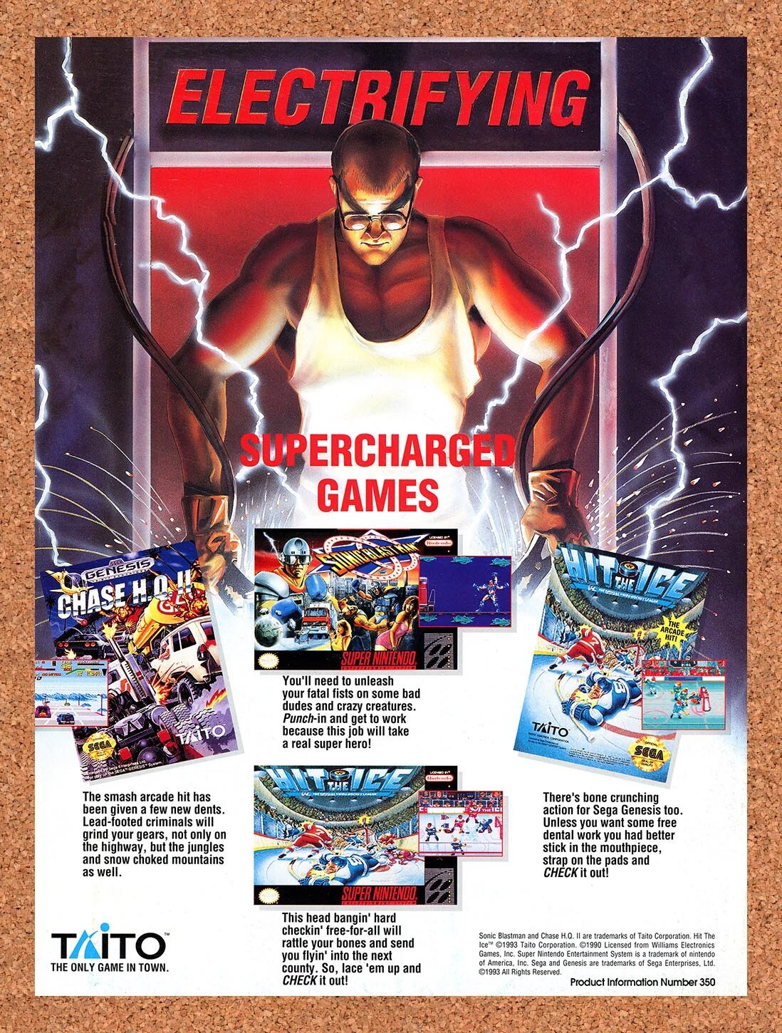 1993 Taito Nintendo & Genesis Games Original Ad v6