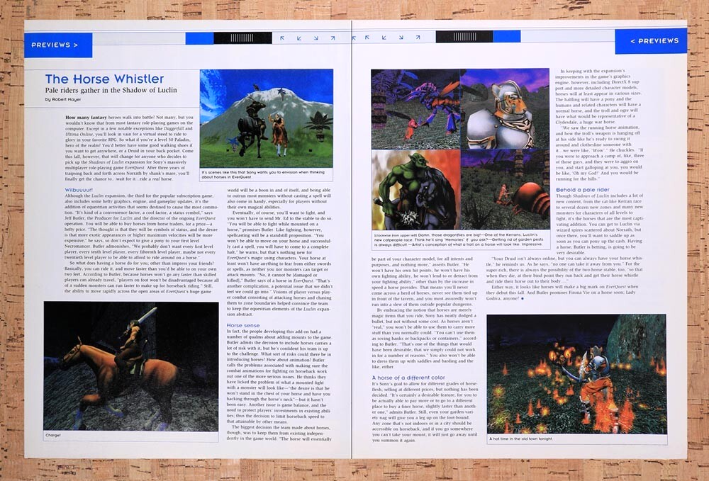 2001 EverQuest Shadows Of Luclin Horse Travel Reveal Original Ad v7