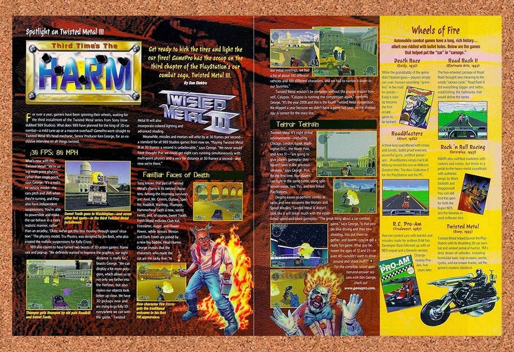 1998 Twisted Metal III PS1 Original Ad vr2