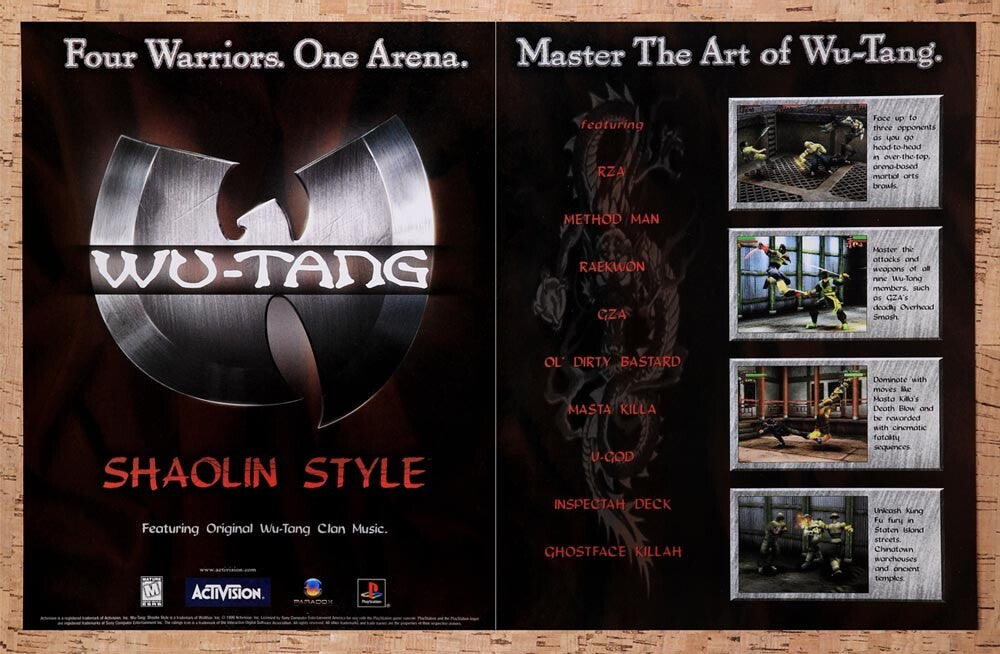 1999 Wu-Tang Shaolin Style PS1 Original Ad v2