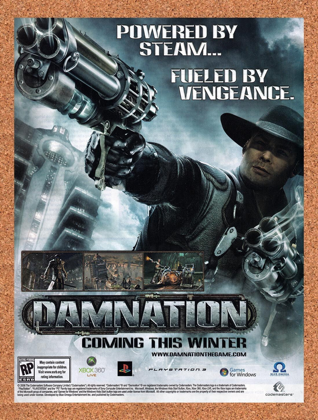 2008 Damnation Xbox 360 Original Ad v1