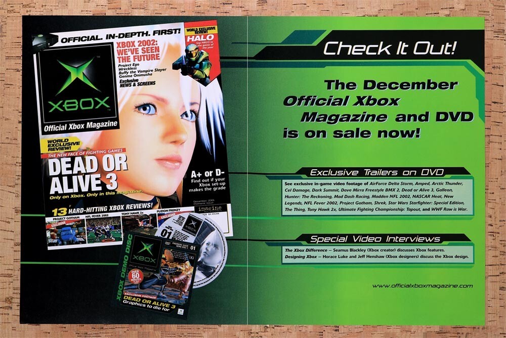 2001 Microsoft Xbox Magazine Launch Original Ad v3