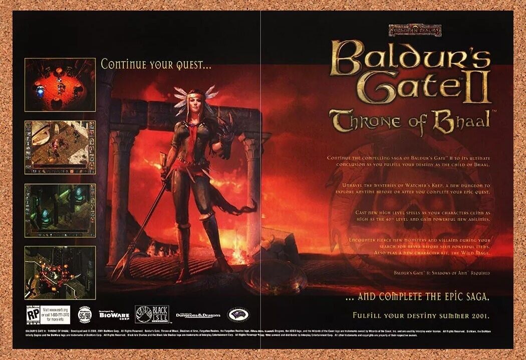 2003 Baldur's Gate II Bhaal PC Original Ad